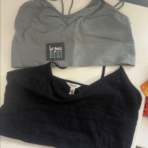 Gray and Black Women's Tops